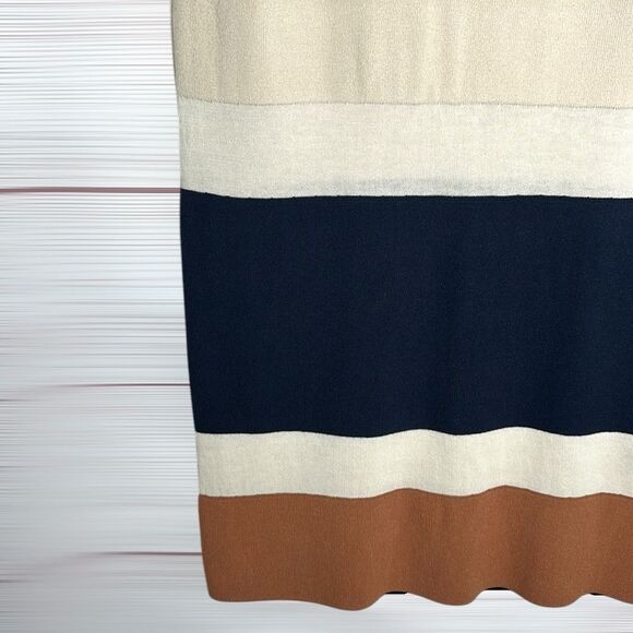 Lafayette 148 New York Sweater Shift Dress Colorblock Striped Viscose Cotton S - Picture 7 of 11